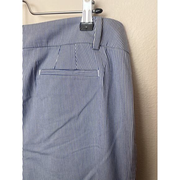 NWT Talbots Perfect Crop Pants Petite Size 16 P Blue White Stripe - Picture 4 of 6